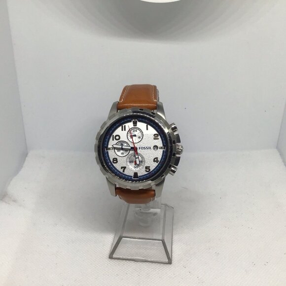 Fossil Men's Sport Watch 100M Silver Dial Stainless Steel Bracelet Dive Bezel - Picture 1 of 16